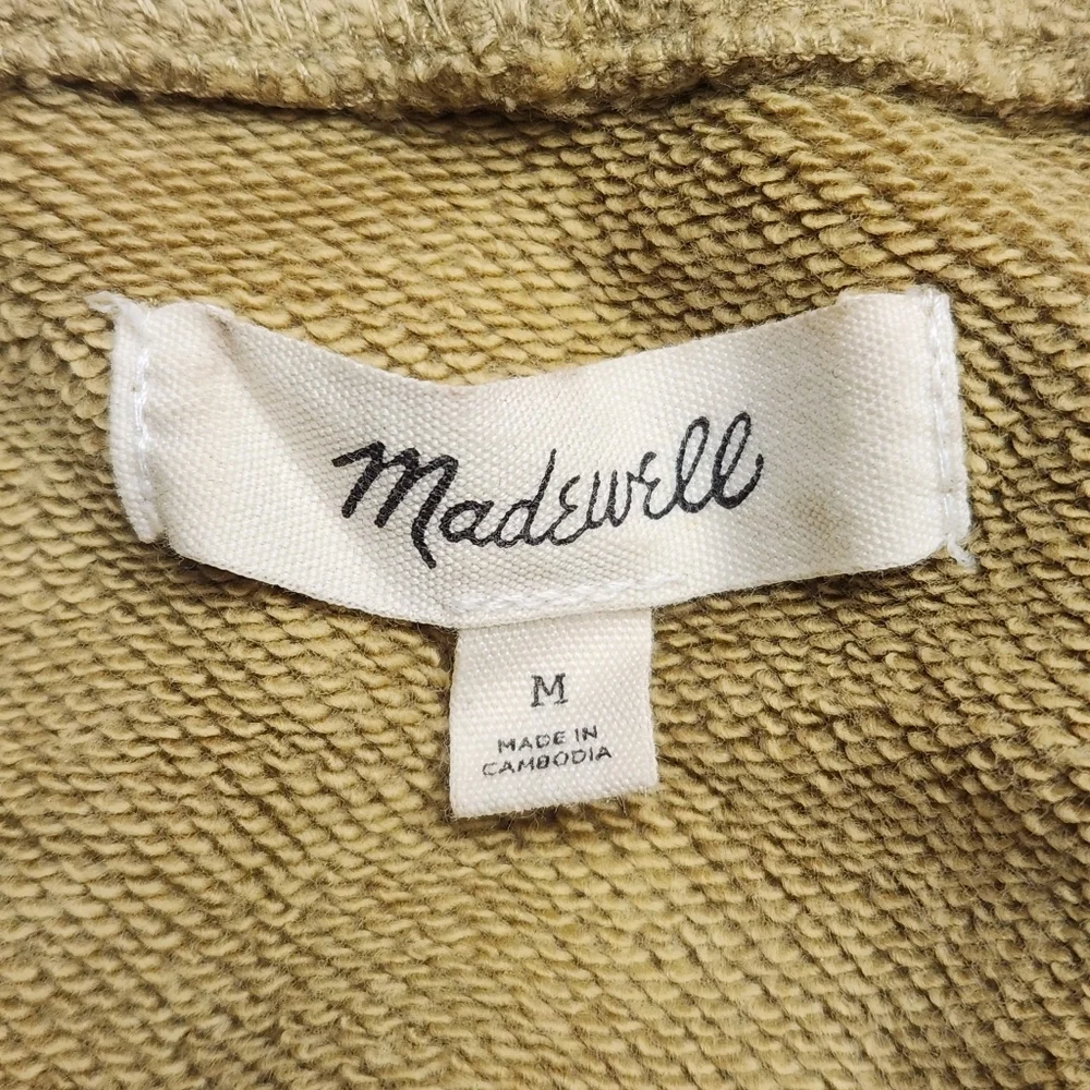 Madewell Resourced Cotton Relaxed Hoodie Sweatshirt In Olive Surplus Size M